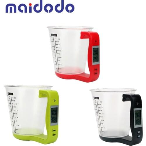 Maidodo Electronic Measuring Cup Kitchen Scales Digital Beaker Host Weigh Temperature Measurement Cups With LCD Display