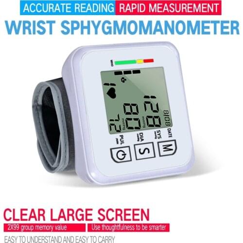 Medical Digital LCD Wrist Blood Pressure Monitor Automatic sphygmomanometer Tonometer wrist Blood Pressure Mete Tonometer