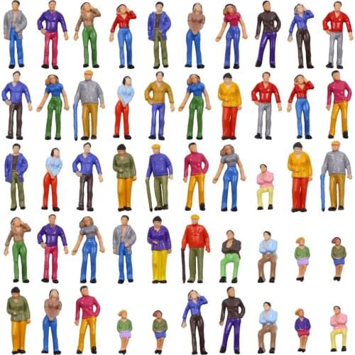 Model Railway O Scale 1:50 Model Figures People Standing Seated Passenegers 10 Different Poses P50W 50pcs/100pcs/200pcs