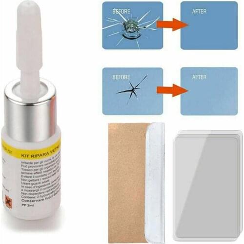 Car Windshield Repair Tool Set Diy Window Repair Tools Windscreen Glass Scratch Crack Restore Window Screen 2 Resin Blade Strips