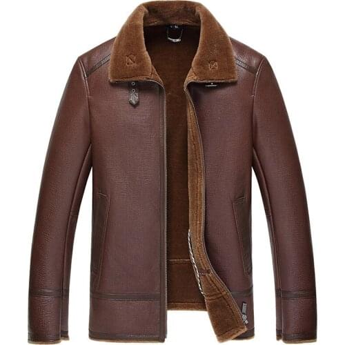 Genuine Leather Jacket Natural Wool Fur Coats Winter Jacket Men Real Sheepskin Coat for Men Plus Size Chaqueta Hombre MY1995