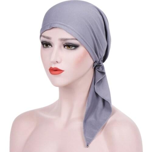 2021 NEW 7 Color European and American Fashion Ladies Tie-Dye Curved Floral Muslim Baotou Hat