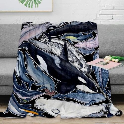 Dolphin, orca, beluga, narwhal & cie Throw Blanket Warm Microfiber Blanket Flannel Blanket Blankets For Beds