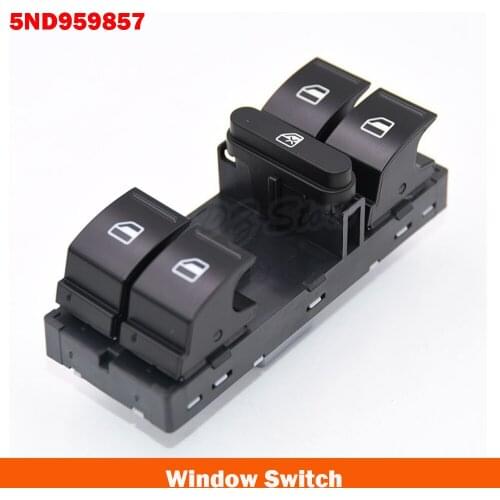 Window Controller Switch Chrome For VW Touran Tiguan Passat B6 B7 CC Golf Mk5 MK6 Jetta III AMAROK Driver Side Master 5ND959857