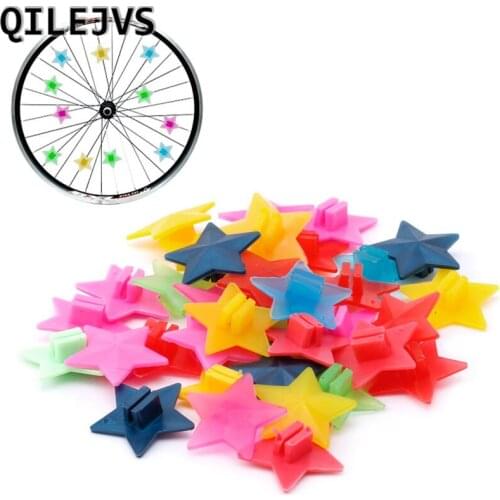 QILEJVS 1 Bag Bicycle Bike Wheel Plastic Spoke Bead Kids Children Clip Colored Decoration