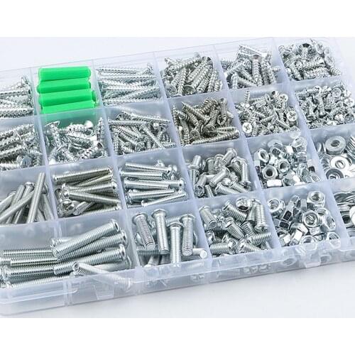 DIY Round Head Cross Screw Nut Gasket Machine Screw Bolt Screw M3 M4 M5 M6 Self Tapping Screw Household Set