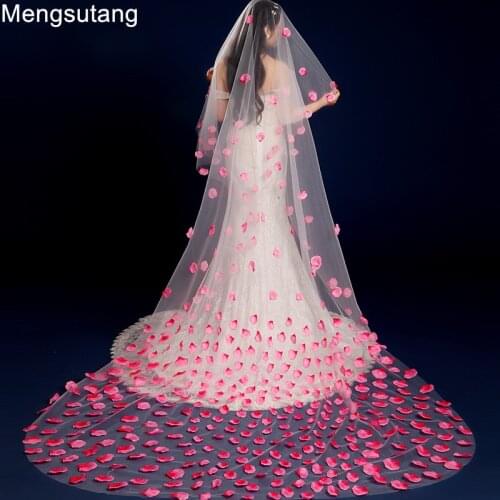 Wedding veil 2021 Korean style roseleaf 3 meters long trailing soft yarn wedding accessories short bridal veil