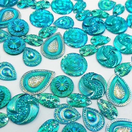 Amazing Mix Shape 140pcs Light Blue Resin Diy Sewing Loose Rhinestone Beads Stones Crystals For Clothes Wedding Dress Decoration