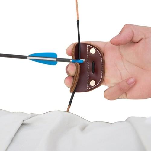 Cow Leather Finger Protection Guard Archery Hunting Targeting Recurve Bow Protect Glove Outdoor Shooting Hunting