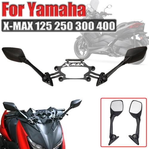 For Yamaha XMAX300 X-MAX XMAX 250 300 400 2017-2019 Motorcycle Rear View Mirrors Front Fixed Stent Mobile hone Bracket Holder