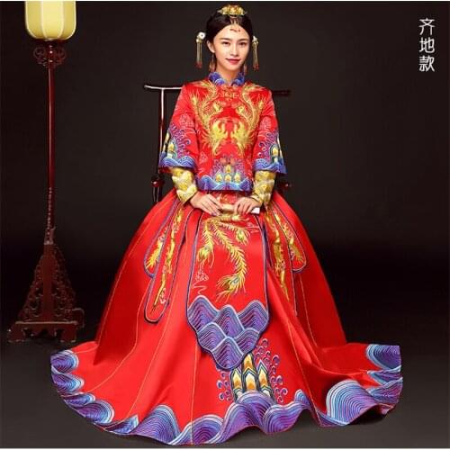 Women Men Wedding Dress Classic Luxurious Lovers Embroidery Phoenix&Dragon Hanfu Clothing Marriage red vestido chines