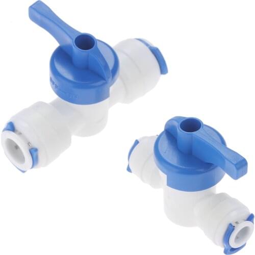 1Pc Straight 1/4" 3/8" OD Hose Quick Connection Control Fittings Plastic Water Ball Valve Reverse Osmosis RO Aquarium Fittings