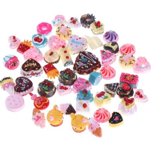 10pcs/lot Kawaii cute Play Food Cake Biscuit Donuts Dolls Miniature Pretend Toy For Dolls Accessories