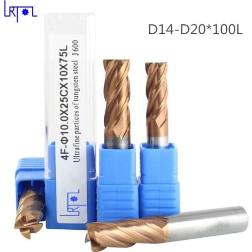 3PCS HRC60 4flutes diameter 14 16 18 20mm flat Tungsten carbide coating milling cutter for cnc machine end mill