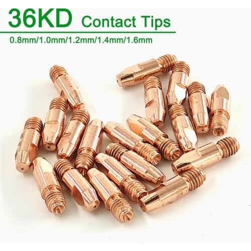 36KD Contact Tips MIG Torch Tips 320A Welding Torch Consumables M8*30mm 0.8/1.0/1.2/1.4/1.6mm EU Style MIG Welding Tip