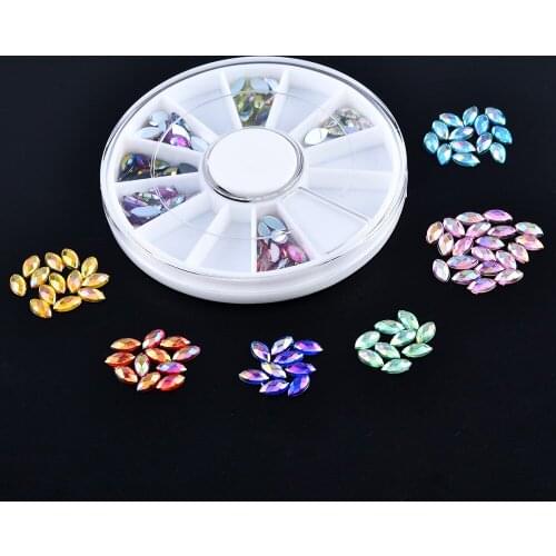 3D Nail Art Decorations Crystal Clear AB Horse Eye Design Acrylic Glitter Rhinestone Nail Supplies for Manicure Tips Charms