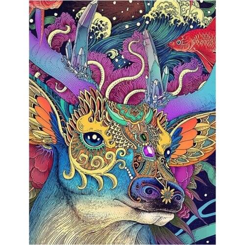 5D DIY Full Round Diamond Painting Cartoons "Deer"3D Embroidery Cross Stitch Rhinestone Mosaic Home Decor Gift Y437