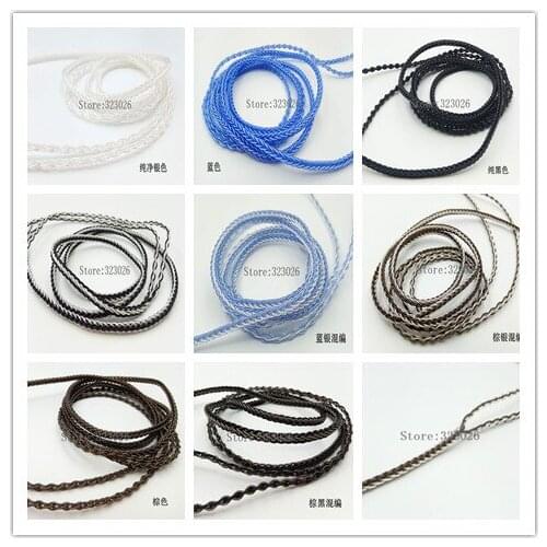 7N single crystal copper silver wire diy earphone wire 8 share waved Length:1.3meter (without plug