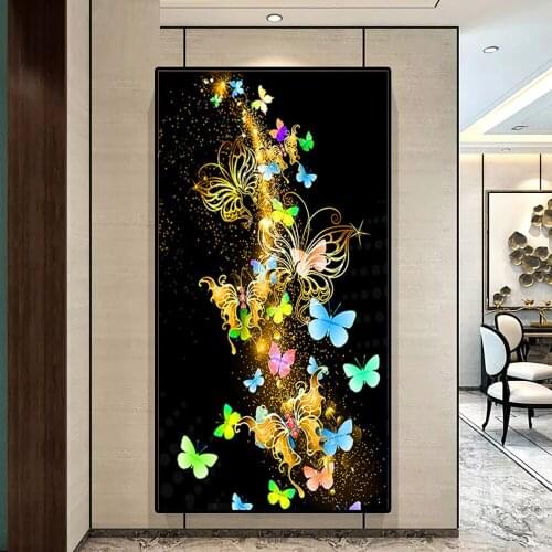 Large size full square round drill diy diamond painting colorful butterfly 5d diamond Animals embroidery home decor Rhinestones