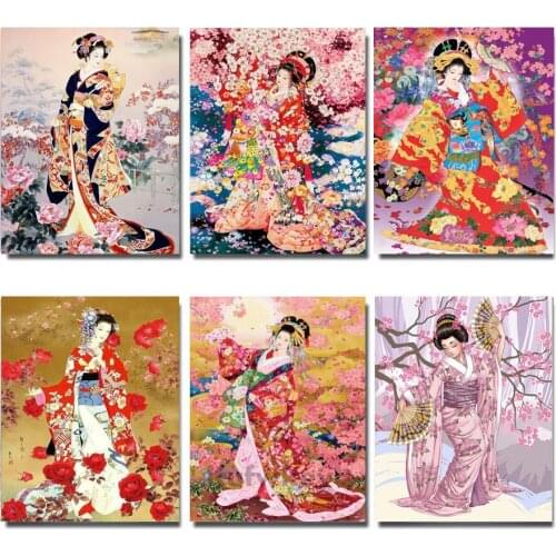 Diy diamond painting sale"japanese ladies"Diamond embroidery full square rhinestone painting 5d diamond mosaic crafts decoration