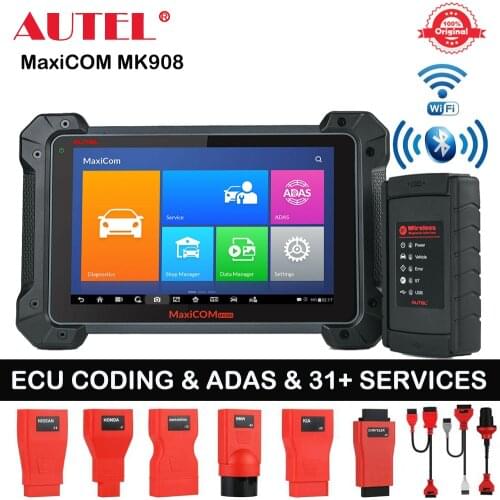 Autel MaxiCOM MK908 Diagnostic Tool OBD2 Scanner with OE All System Diagnosis ECU Coding ADAS Upgraded of MS906BT 31+ Services
