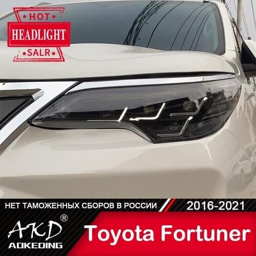 AKD Car Styling Headlights for Toyota Fortuner 2016-2020 LED Headlight DRL Head Lamp Led Projector Automotive Accessories