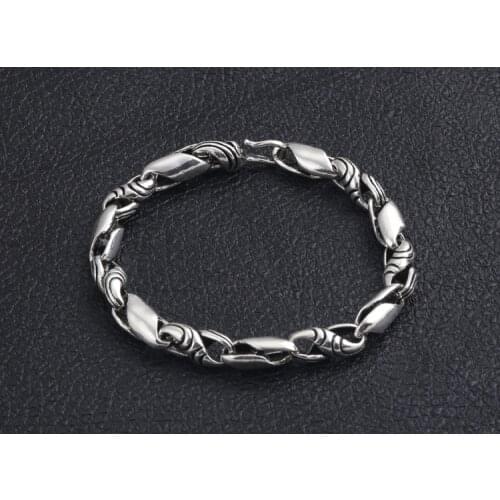 Mens WOMEN Solid 925 Sterling Silver Link Bracelet bangle Chain Jewelry A4822