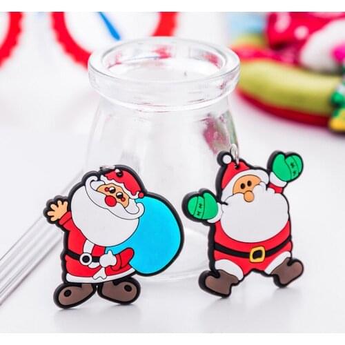 Merry Christmas Navidad Christmas Decoration Santa Claus Elk Snowman Keychain New Year Decoration 2021 Children Gift Xmas Noel