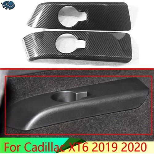 For Cadillac XT6 2019 2020 Car Accessories ABS Chrome Rear seat third drain cup frame trim