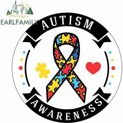 EARLFAMILY 13cm x 13cm for Autism Awareness Sign Car Stickers Vinyl Scratch-proof Waterproof Decoration Window Bumper RV Decal