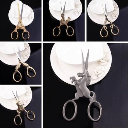European Retro Unicorn Scissors Tailor Embroidery Scissor Classic Handicraft Fabric Antique Stitch Craft Art Cross Sewing Tool
