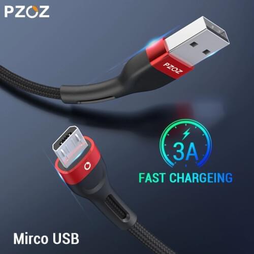 PZOZ Micro Usb Cable 3A Fast Charging For Samsung Huawei Xiaomi redmi honor LG Data Android Mobile Phone Charger Microusb Cord