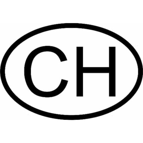 Creative Car Sticker CH Swiss Country Code Oval Auto Accessories PVC Decal for BMW Lada Vesta Peugeot 307 Mustang,14cm*10cm