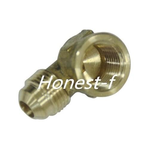 Brass 3/8" OD x 1/2" Female NPT 45 Degree Flare 90 Degree Flare Elbow Tube Fitting