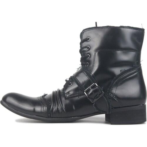 New Men Ankle Boots Genuine Leather Mens Cowboy Boots Cool Men Fashion Dress Shoes Motorcycle Martins Boots designer boots