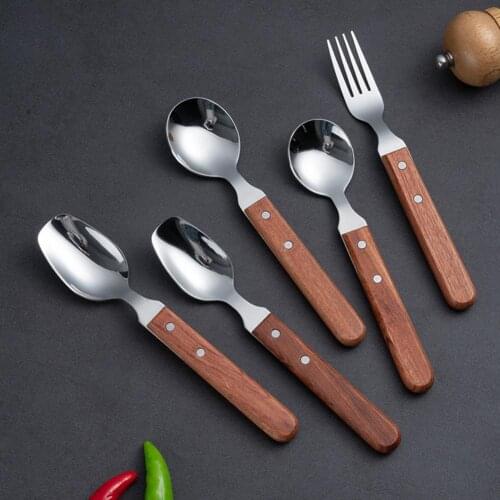 Tableware Set Spoon Practical Mirror Polishing Stainless Steel Ice Cream Scoop Fork Dinnerware for Home Kitchen Tableware