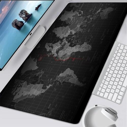 Non-skid Computer Mouse Pad Large World Map Mouse Mat Big Desk Mat Non-Slip Rubber Base Mousepad for Laptop PC Game Waterproof