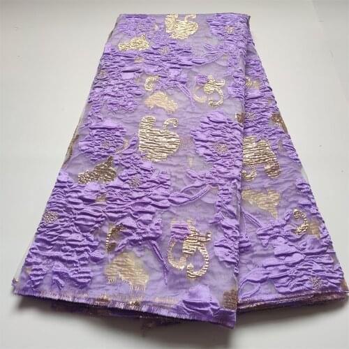 Latest African Jacquard Fabric Lace Nigerian French Tulle Lace High Quality Brocade Lace Fabric for Wedding Party Dress OGS09