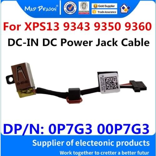 New Original Laptop DC IN DC-IN DC Power Jack Cable For Dell XPS-13 XPS13 9343 XPS13 9350 XPS13 9360 0P7G3 00P7G3