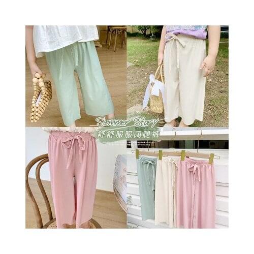 Baby Girl Clothes 2020 Summer Spring New Toddler Girls Cute Solid Wide Leg Pants Kids Loose Casaul Pants Girls Trousers 2-8 Year