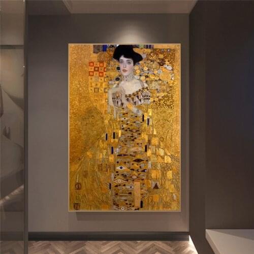 Portrait Of Adele Bloch Canvas Paintings On The Wall Gustav Klimt Kiss Paintings Reproductions Canvas Prints For Living Room