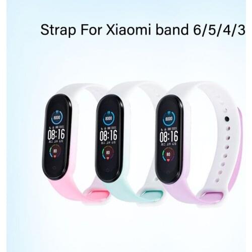 Strap for mi band 4 Watchband Silicone TPU Soft Wristband bracelet For Xiaomi Mi band 6 5 4 3 mi band 6 For Amazfit Band 5