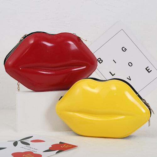 Luxury Designer Women Bags 2020 New Lip Print Womens Shoulder Bag Solid Zipper Messenger Bag Trend Brand Pure Color Handbag