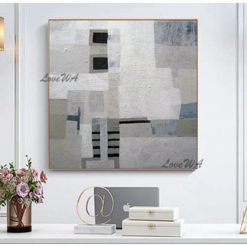 Modern Home Wall Decoration Piece Abstract Black And White Canvas Oil Painting 100% Hand-painted Wall Picture Art Hand Artwork