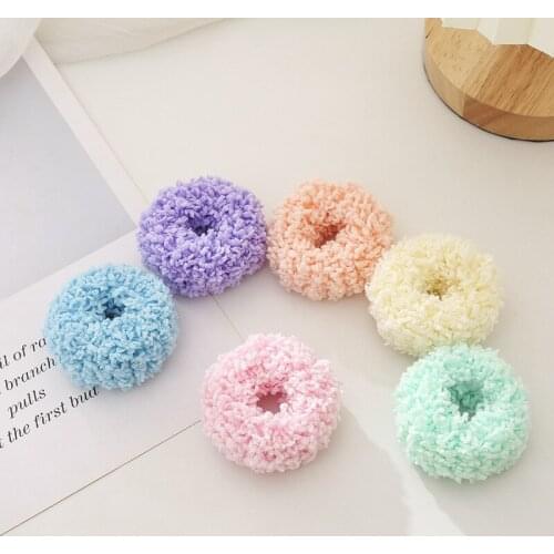 Luminous Plush Hair Scrunchies 2021 New Hair Accessories Girls Party Ponytail Holder Shining Hairring Headwear Elastic Hairbands