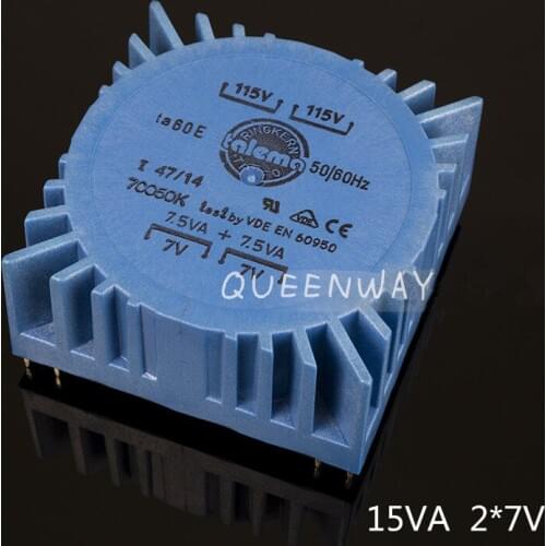 T-031 Double 7V 15W TALEMA Square PCB Welding Plate Sealing Toroidal Transformer 15VA