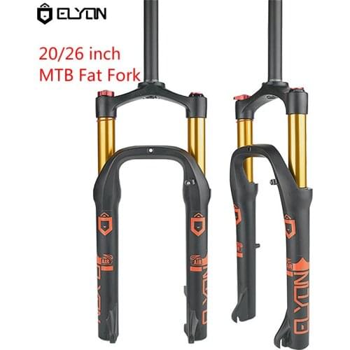 Moutain Bike Fat Fork 20/26 Inch MTB Snow Beach Bicycle Fork Fat Bicicleta Suspension Air Forks 120mm Stroke 4.0" Tire 135mm