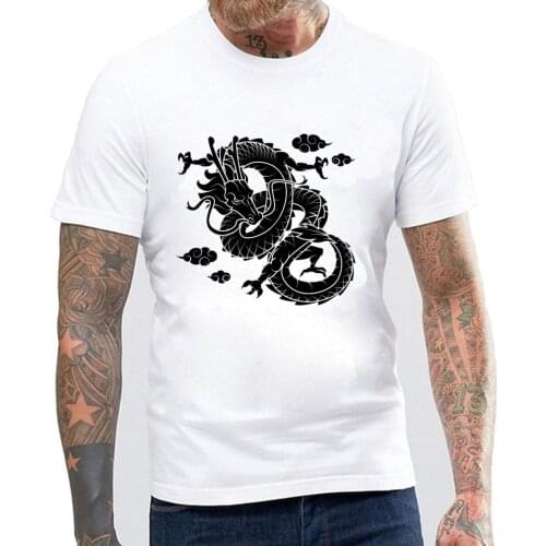 Vintage Harajuku Style T-shirts Chinese Dragon Printed White T Shirts Men Tshirt Tops Fashion Summer Harajuku Graphic T Shirts