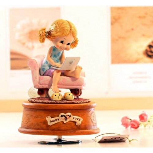 Rotating music box birthday gift girlfriend gifts for wedding and Christmas gift in home decoration free shipping