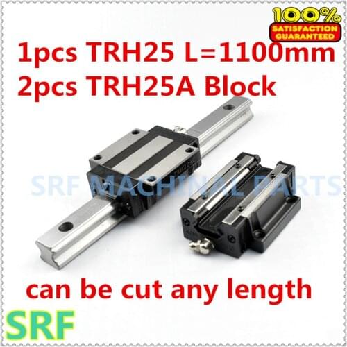 High quality 1pcs Linear guide rail TRH25 L=1100mm Linear rail with 2pcs TRH25A Flange slide blocks for CNC part